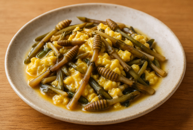 つくしの卵とじ